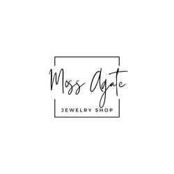 Emerald Cut Moss Agate Classic Engagement Ring Set 2pcs – moss-agate-shop