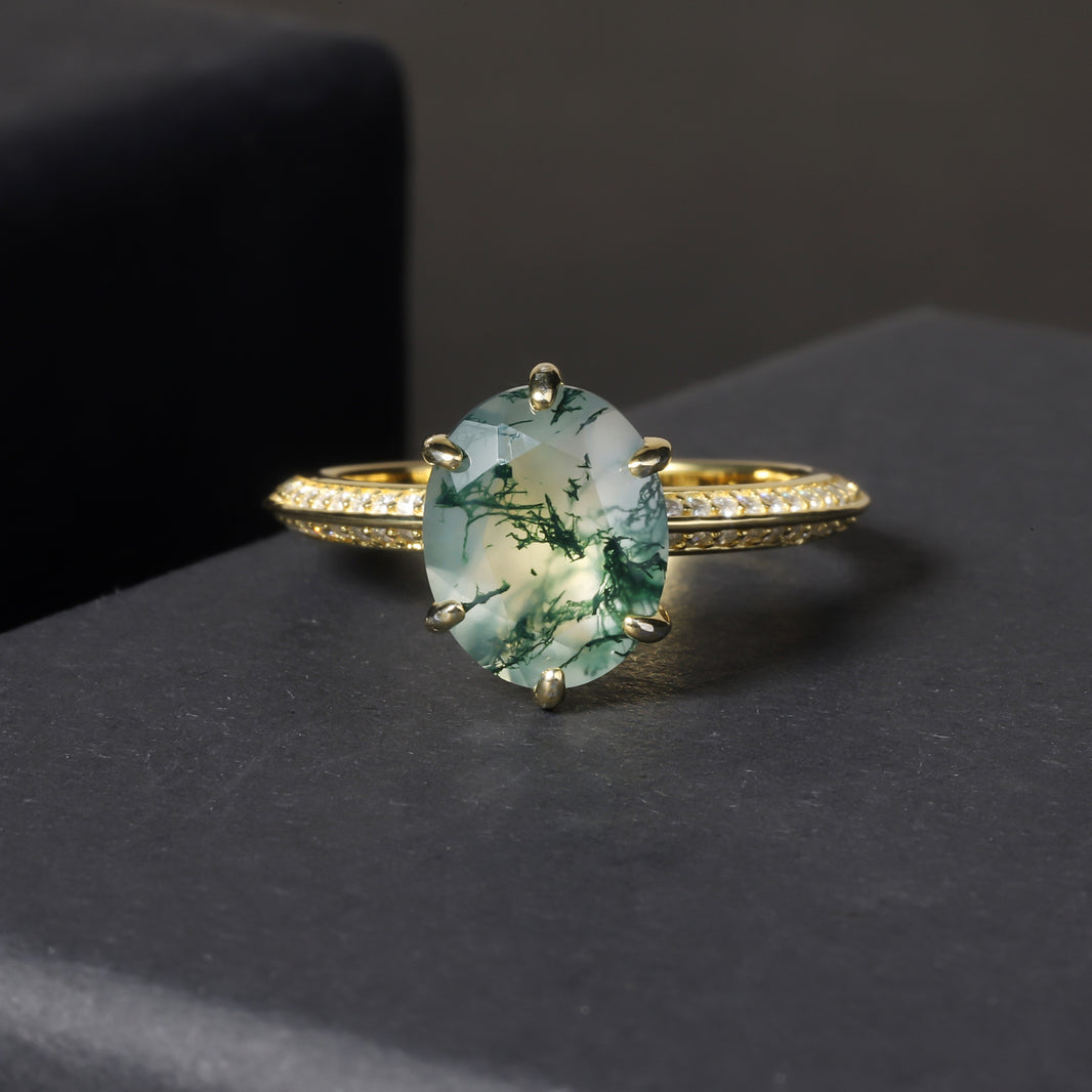 Moss Ring Color Moss Agate Engagement Rings —— Moss-Agate – moss-agate-shop